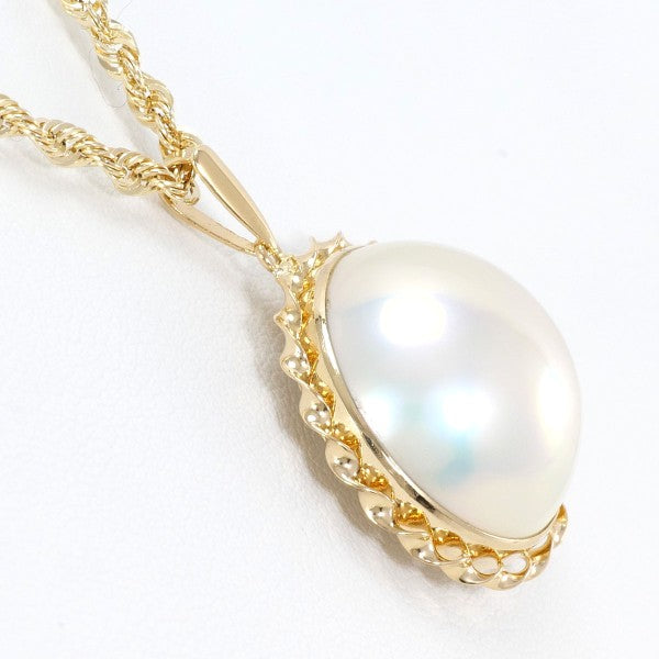 18K Yellow Gold Mabe Pearl Necklace for Women - Elegant Cultured Pearl Jewelry Gift for Birthday, Anniversary & Wedding - Perfect for Formal Events & Evening Occasions