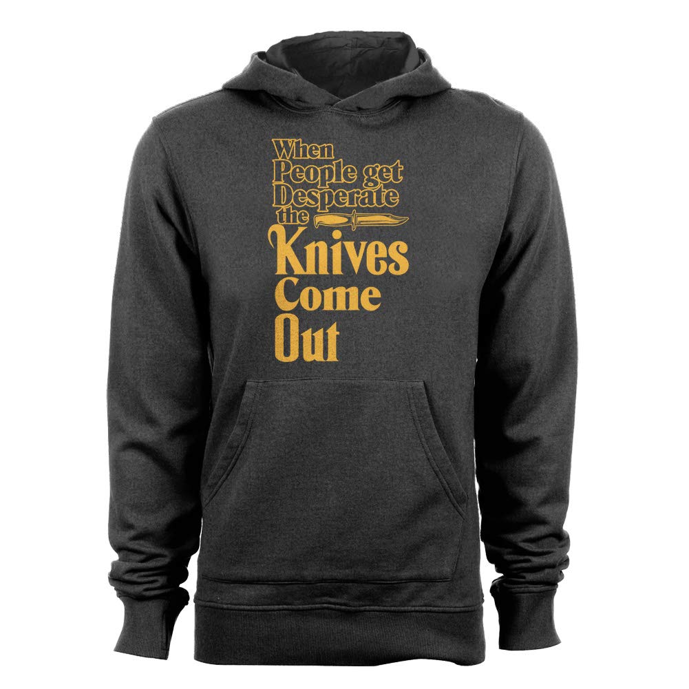 GEEK TEEZ Knives Come Out Women's Hoodie - Soft Cotton Pullover Sweatshirt for Women | Trendy Graphic Streetwear | Perfect for Casual Outfits, College Wear & Lounge Comfort