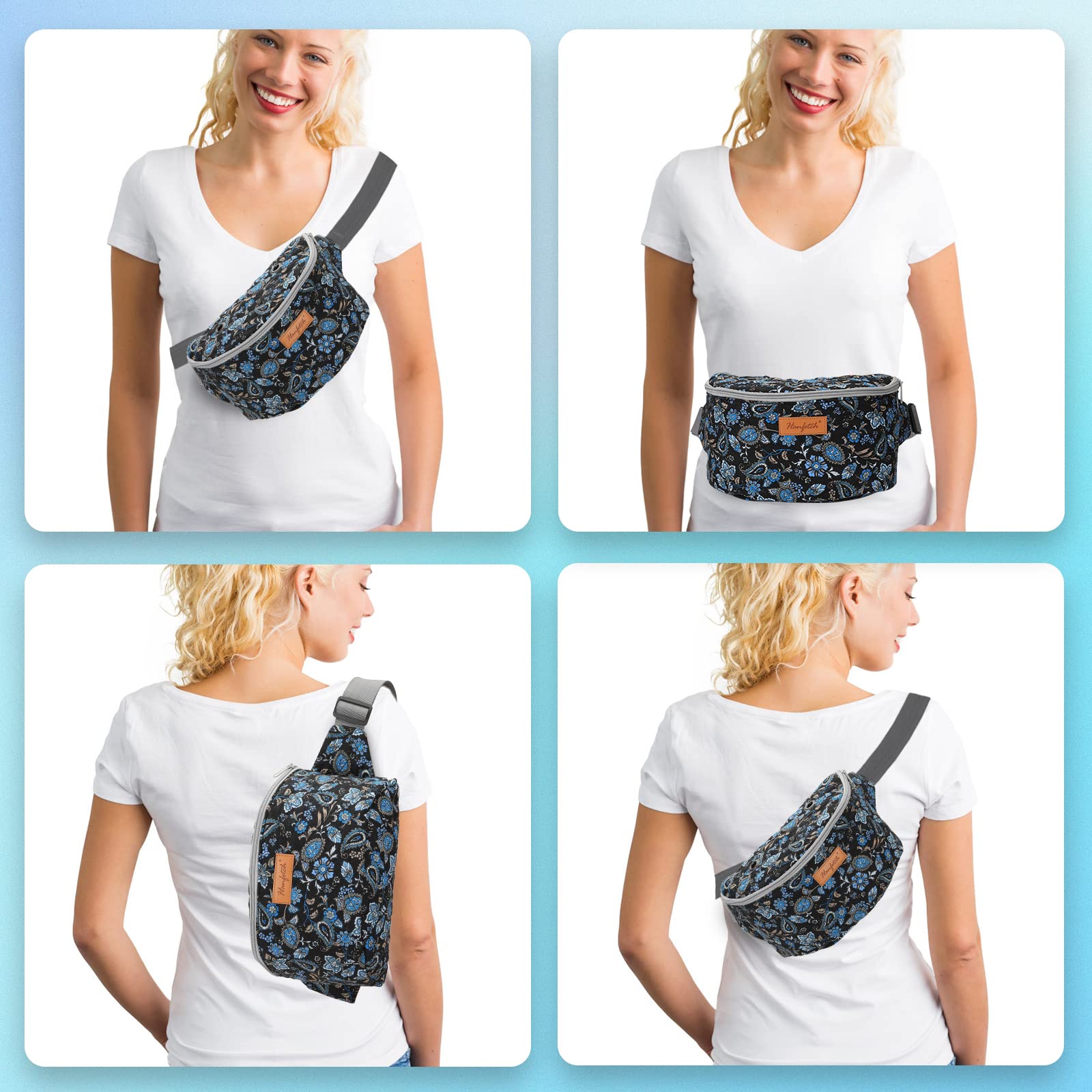 Yarn Crossbody Waist Bag - Small Yarn Storage Organizer for Crochet Hooks & Accessories - Paisley Design - Perfect for Knitting, Crocheting & Crafting On-The-Go