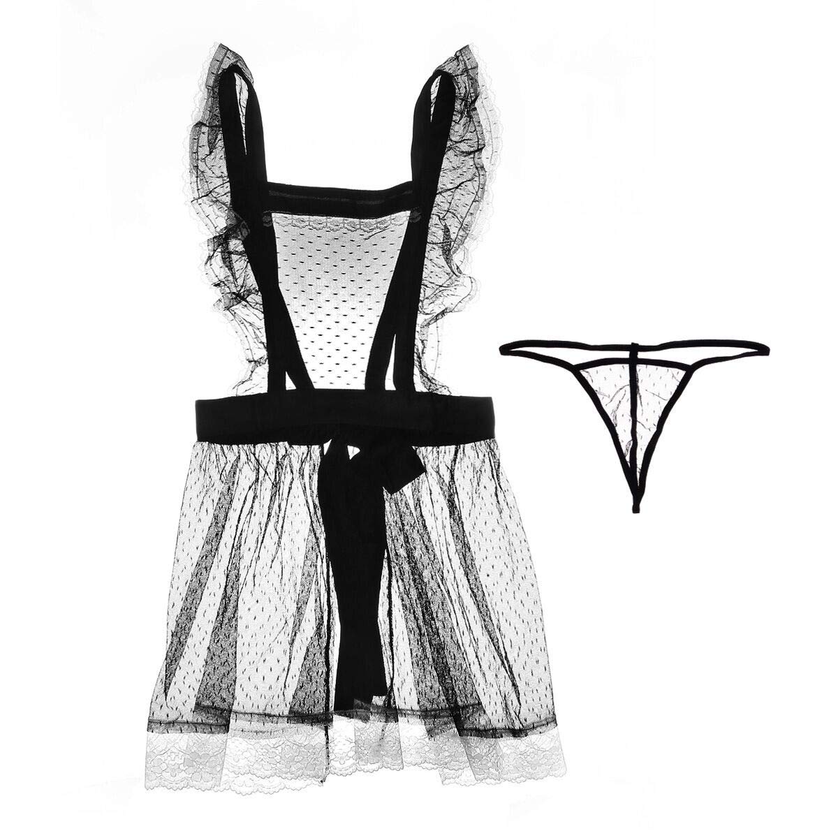 Sexy Maid Costume Set for Women - Lingerie Bras & Panties - Halloween Cosplay Outfit - Role Play, Bachelorette Party, Valentine's Gift
