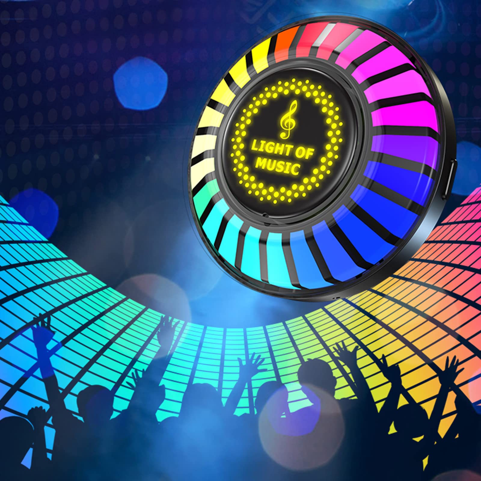 Fiudx Colorful Sound-Activated LED Light Bar - RGB Ambient Lighting with Voice Control for Gaming, Parties & Home Decor