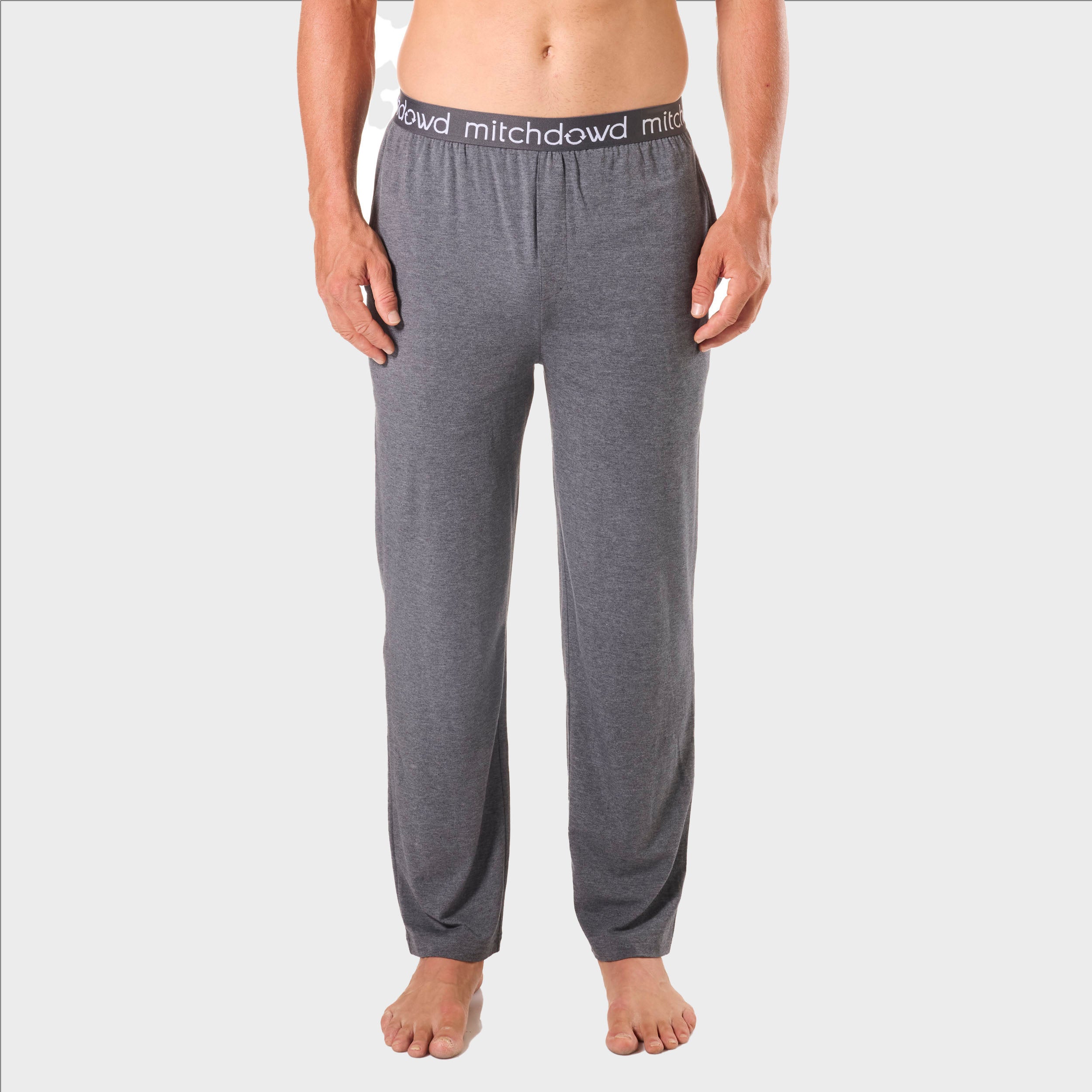 Soft Bamboo Knit Sleep Pants for Men - Breathable & Comfortable Lounge Pants in Grey Marle - Perfect for Relaxing at Home, Lounging & Sleeping