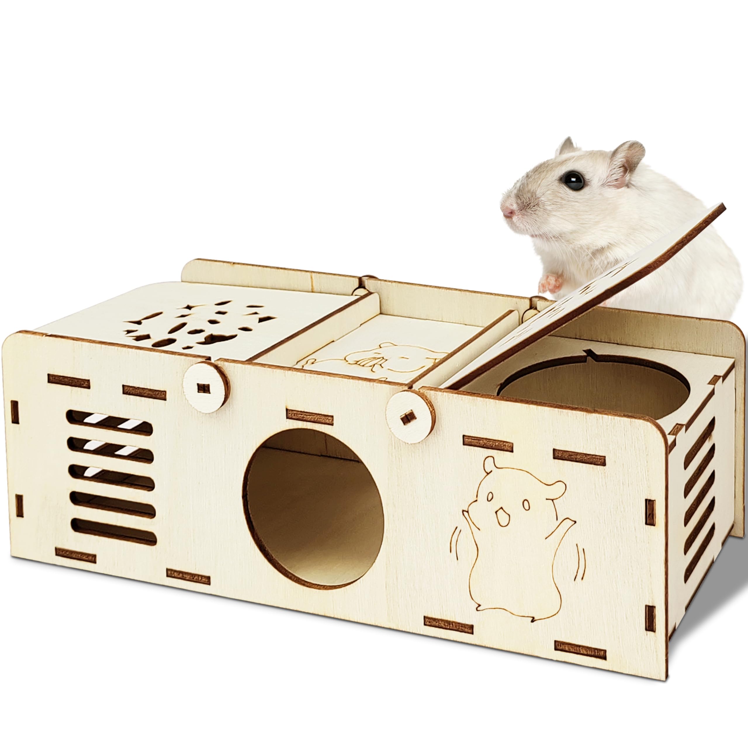 Guinea Pig Foraging Toys - Small Animal Hide Treat Puzzle Games for Rabbits, Hamsters, Chinchillas & Gerbils | Interactive Wooden Enrichment Activity for Mental Stimulation & Fun Playtime at Home