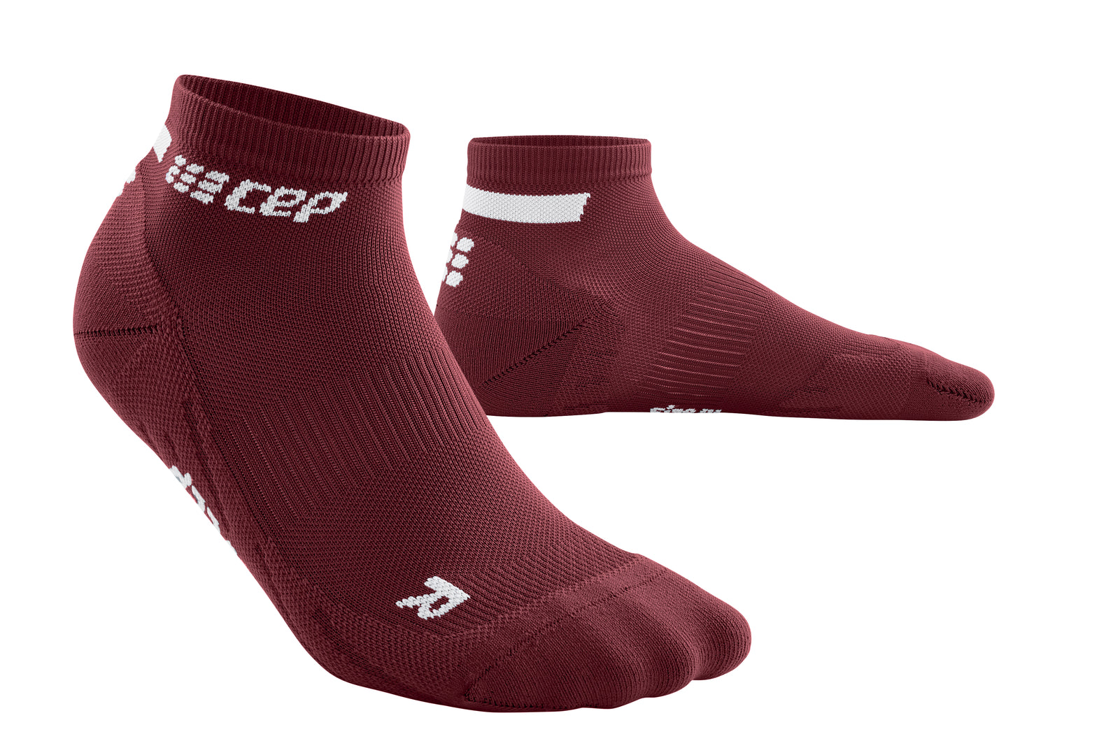 CEP Women's The Run Socks Low Cut V4 - Compression Socks for Running, Hiking & Travel - Dark Red (WP2A8R) - Improve Circulation & Reduce Swelling During Sports & Daily Activities