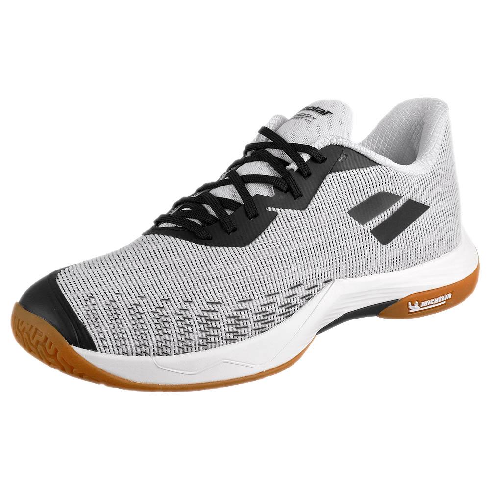 Babolat Men's Shadow Spirit 2 Tennis Shoes - White/Black - Lightweight Performance Court Shoes for Competitive Play & Training
