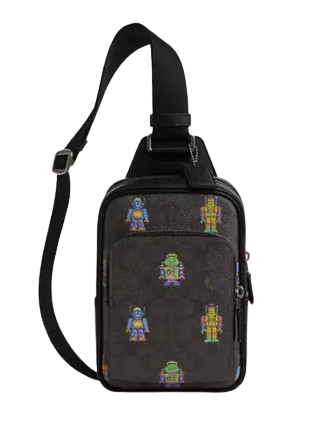 Coach Cosmic Racer Sling Bag - Signature Canvas with Robot Print Crossbody Bag for Men & Women | Perfect for Travel, Work & Everyday Use