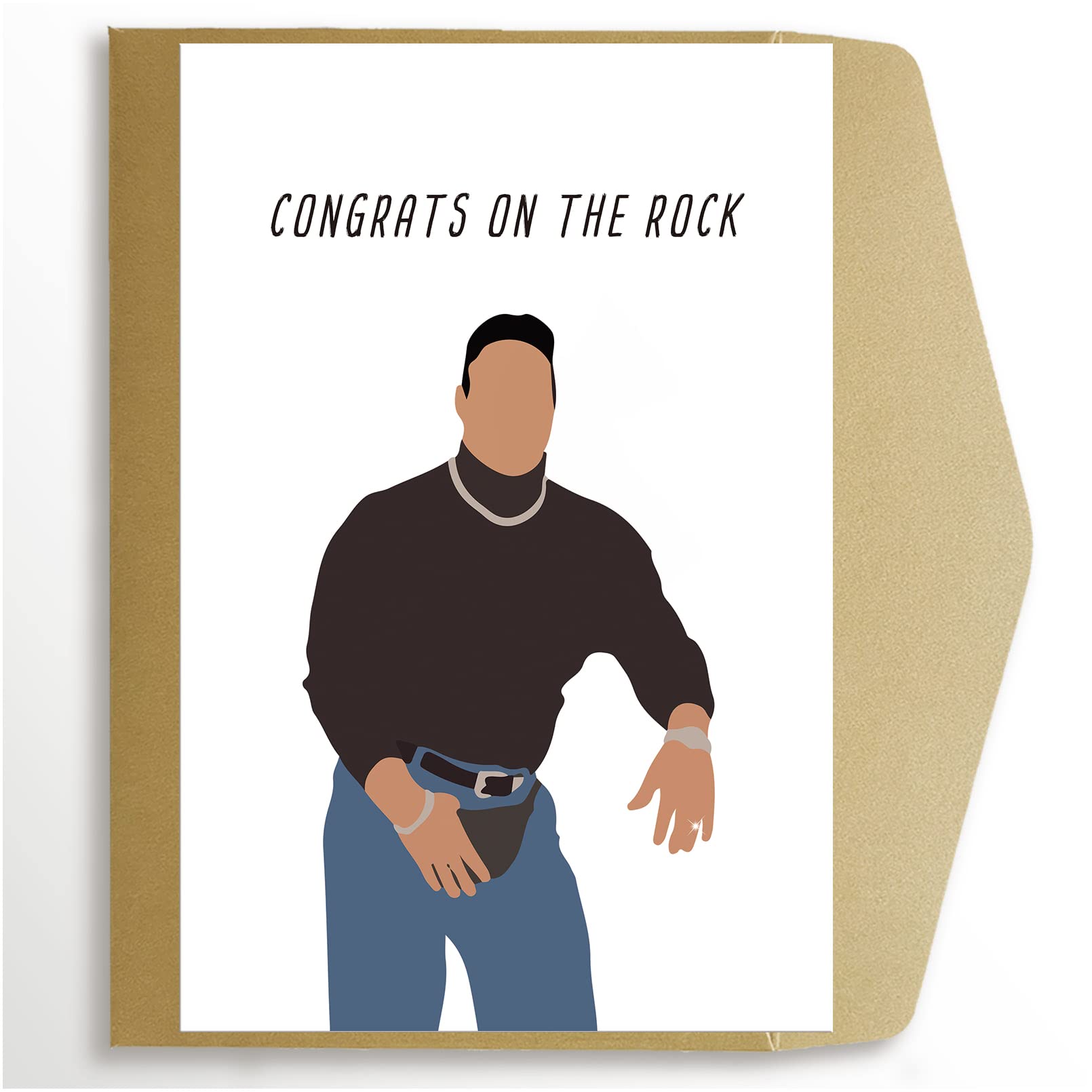 Funny Dwayne Johnson The Rock Engagement & Wedding Congratulations Card - Perfect for Couples, Bridal Showers & Anniversary Gifts