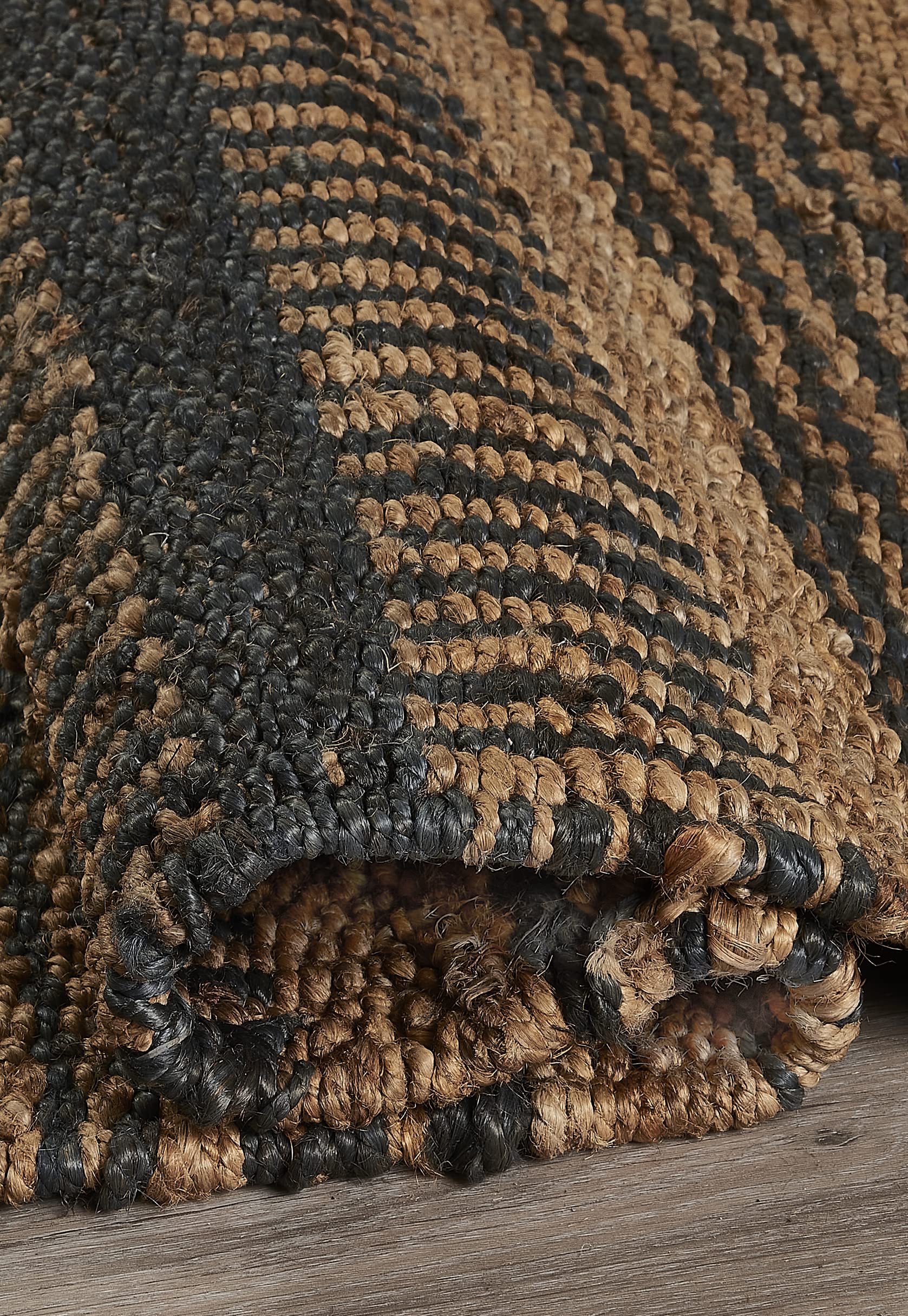 Fab Habitat Handwoven Striped Area Rug - Glacier Charcoal - Soft Natural Jute Fiber Rug for Bedroom, Living Room & Dining Room - 8x10 ft - Cozy Home Decor for Modern Spaces