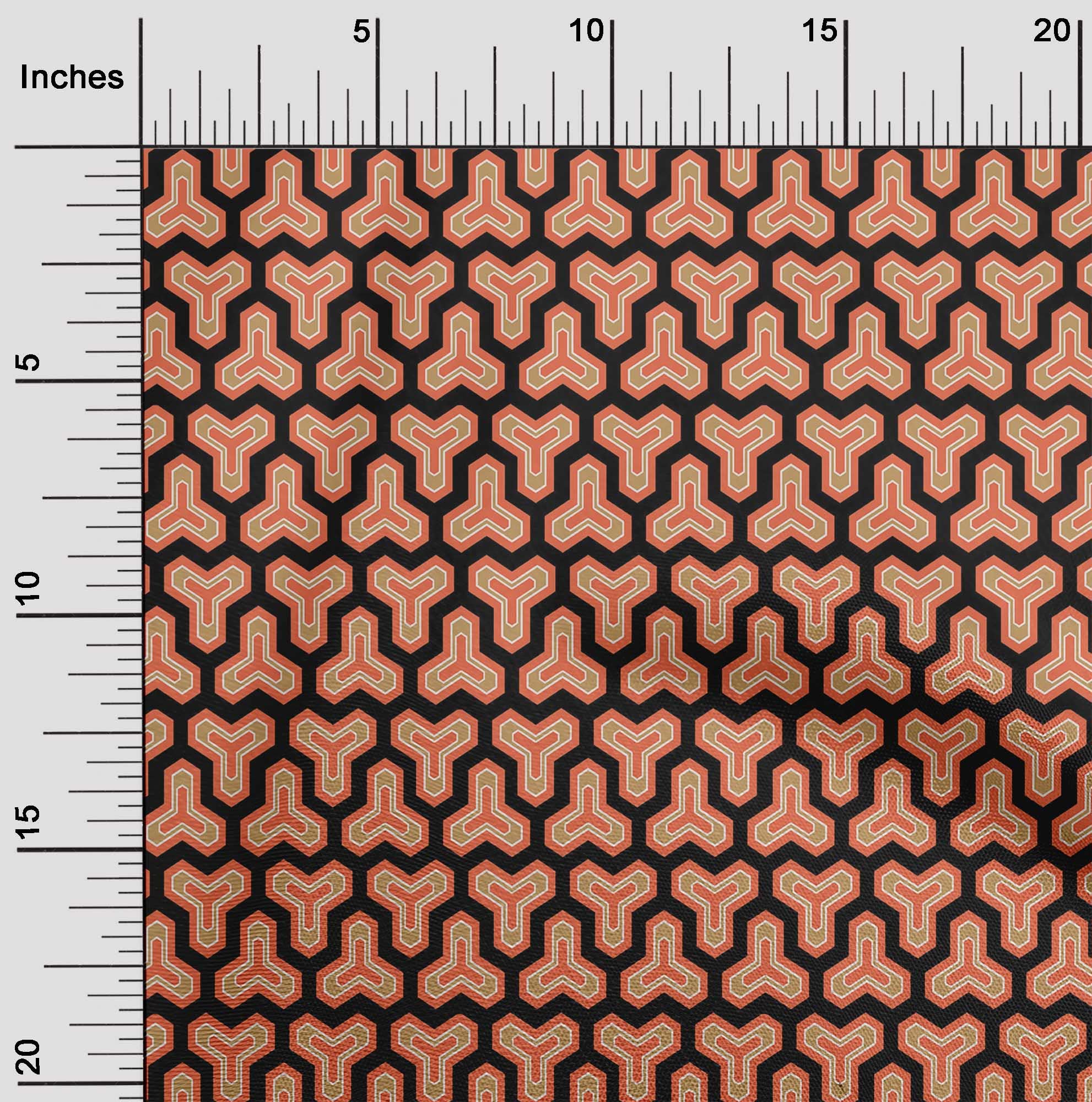 oneOone Velvet Orange Geometric Print Fabric by The Yard - 58 Inch Wide for DIY Clothing, Home Decor & Sewing Projects | Soft, Durable & Easy to Sew