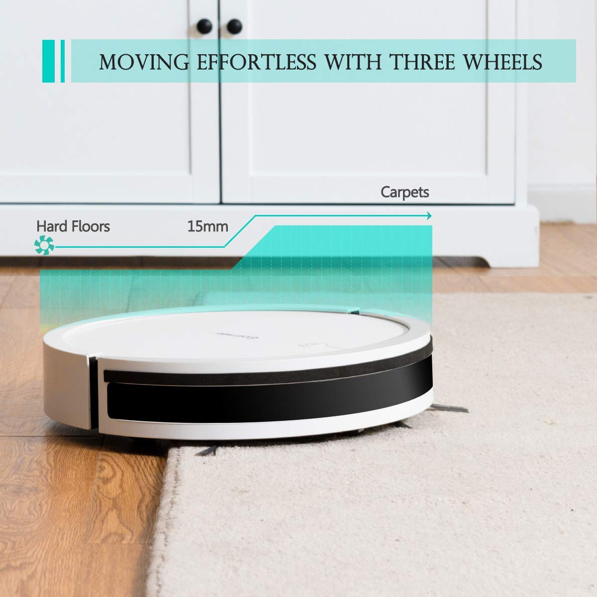 COSTWAY Robot Vacuum Cleaner with 2000Pa Strong Suction, Smart Scheduling & Self-Charging | Ultra Quiet Pet Hair Vacuum for Hard Floors & Thin Carpets | Ideal for Home, Office & Pet Owners