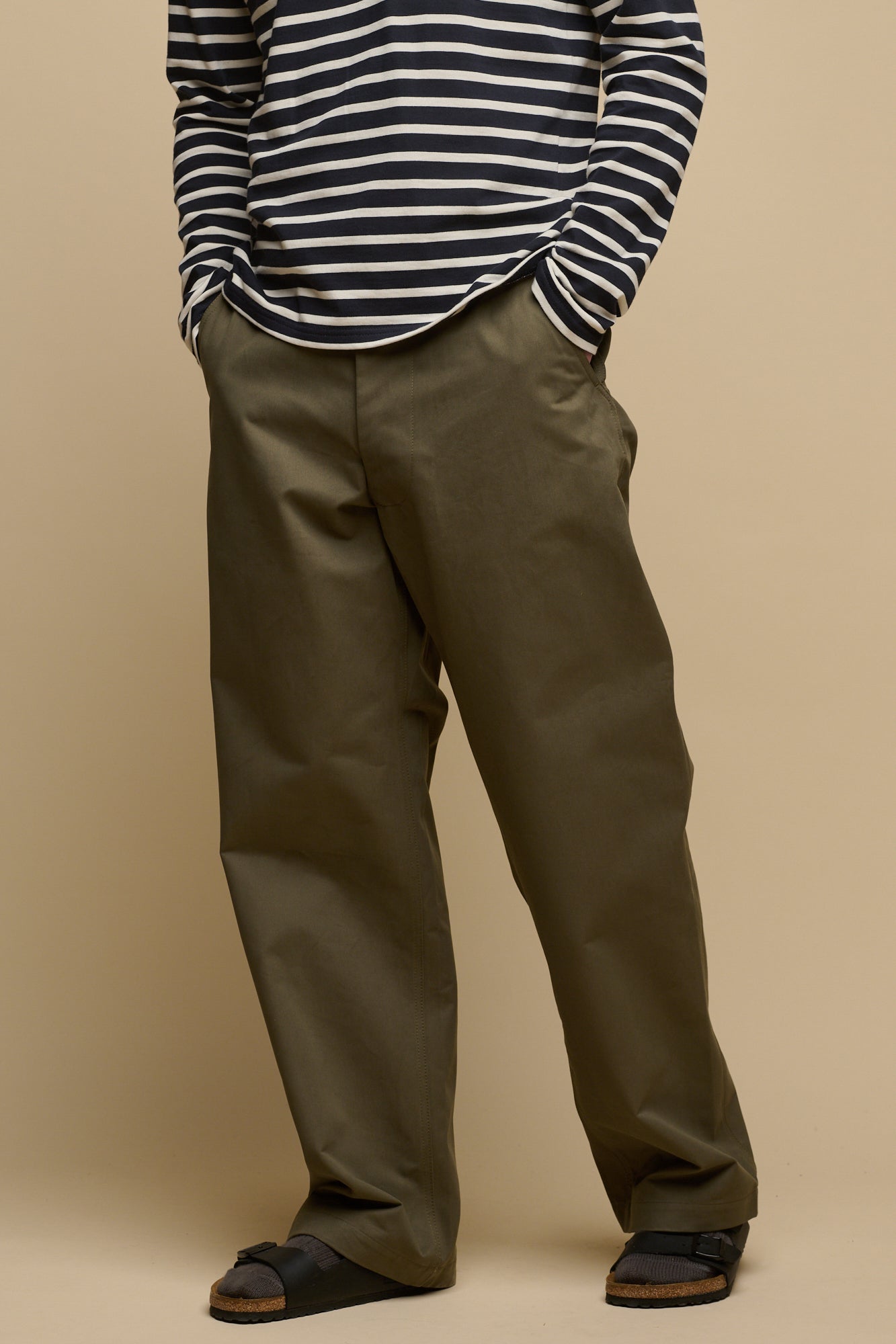 Men's Heavyweight 100% Cotton Twill Work Pants - Olive Green Durable Field Trousers for Outdoor Work, Hiking & Casual Wear