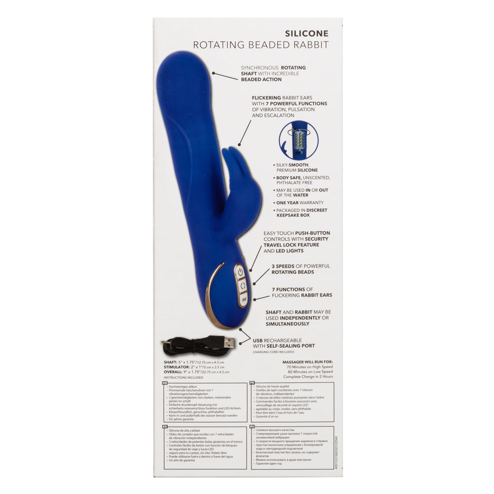 Jack Rabbit Signature Silicone Rotating Beaded Rabbit Vibrator - G-Spot & Clitoral Stimulation for Women - Waterproof & Rechargeable Adult Toy for Solo Play or Couples Use