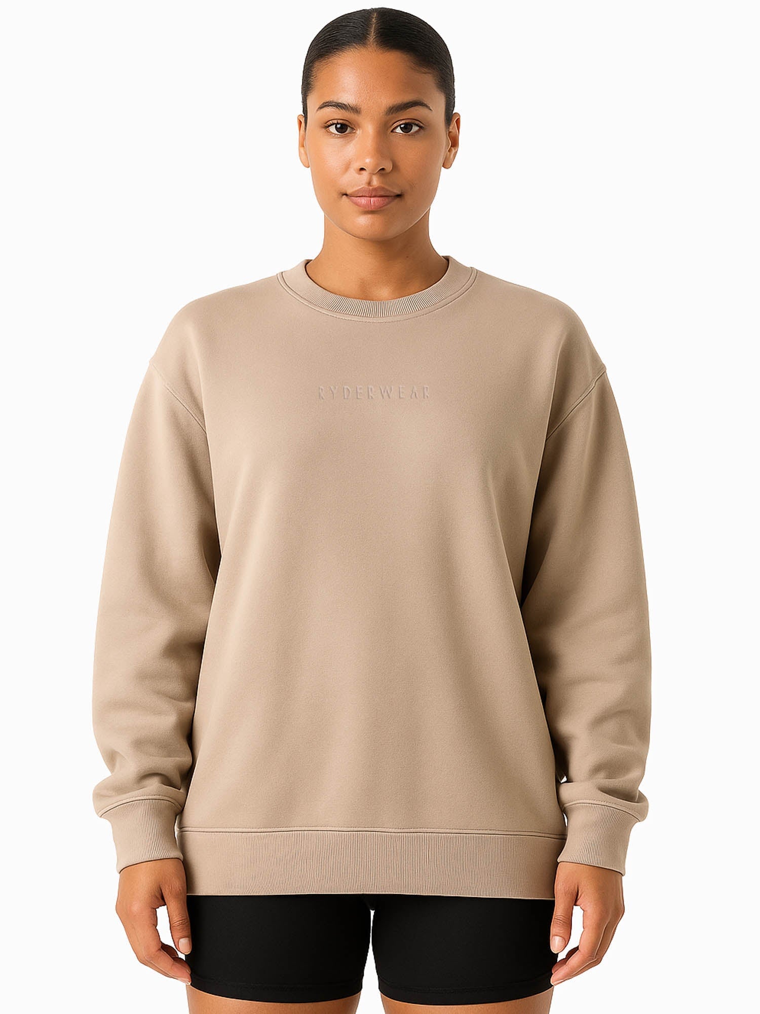 Cozy Taupe Boyfriend Pullover Sweater - Soft & Oversized Women's Knit Top for Casual Wear & Lounge Comfort