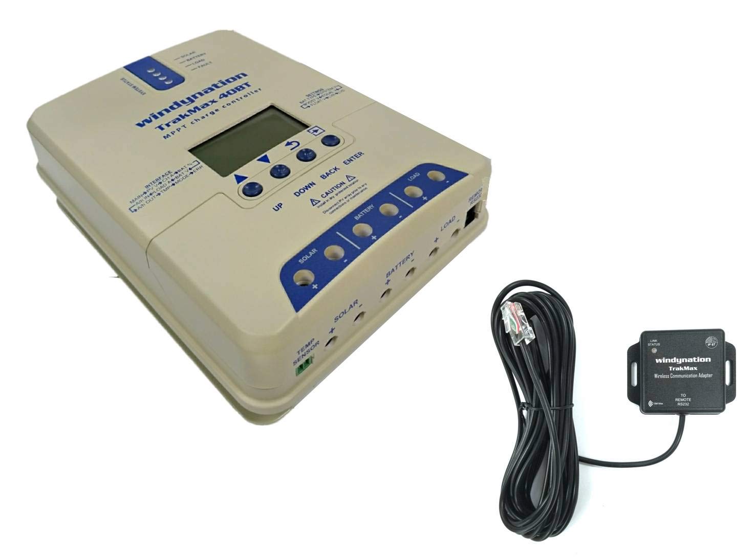 WindyNation TrakMax 40A MPPT Solar Charge Controller - 12V/24V for Sealed, AGM, Gel & Lithium Batteries - Ideal for RV, Marine, Off-Grid & Solar Power Systems