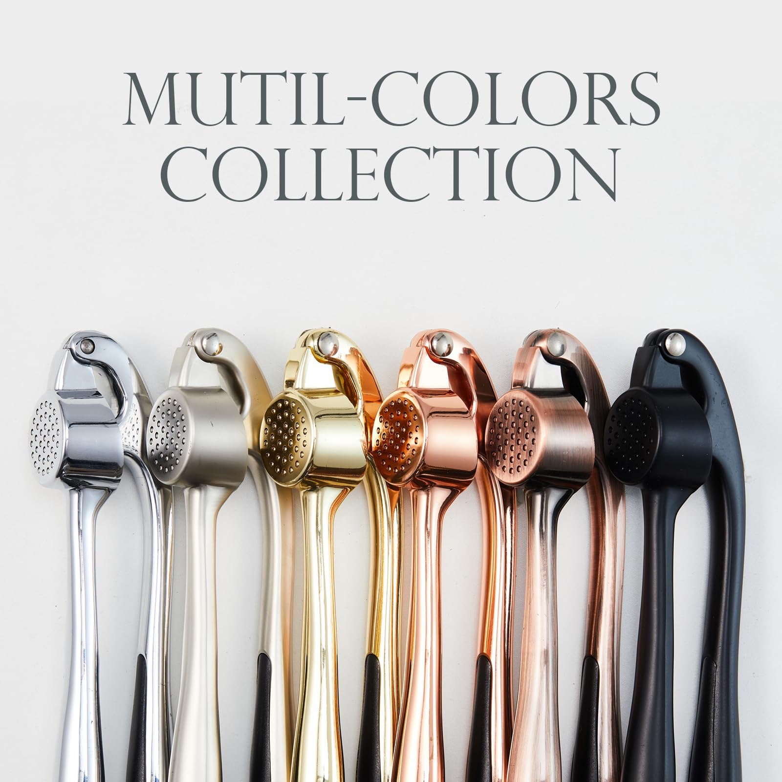 Premium Stainless Steel Garlic Press - Professional Garlic Mincer & Ginger Crusher - Easy Squeeze & Clean - Rust Proof & Dishwasher Safe - Antique Copper Finish - Perfect for Cooking, Meal Prep & Restaurant Use