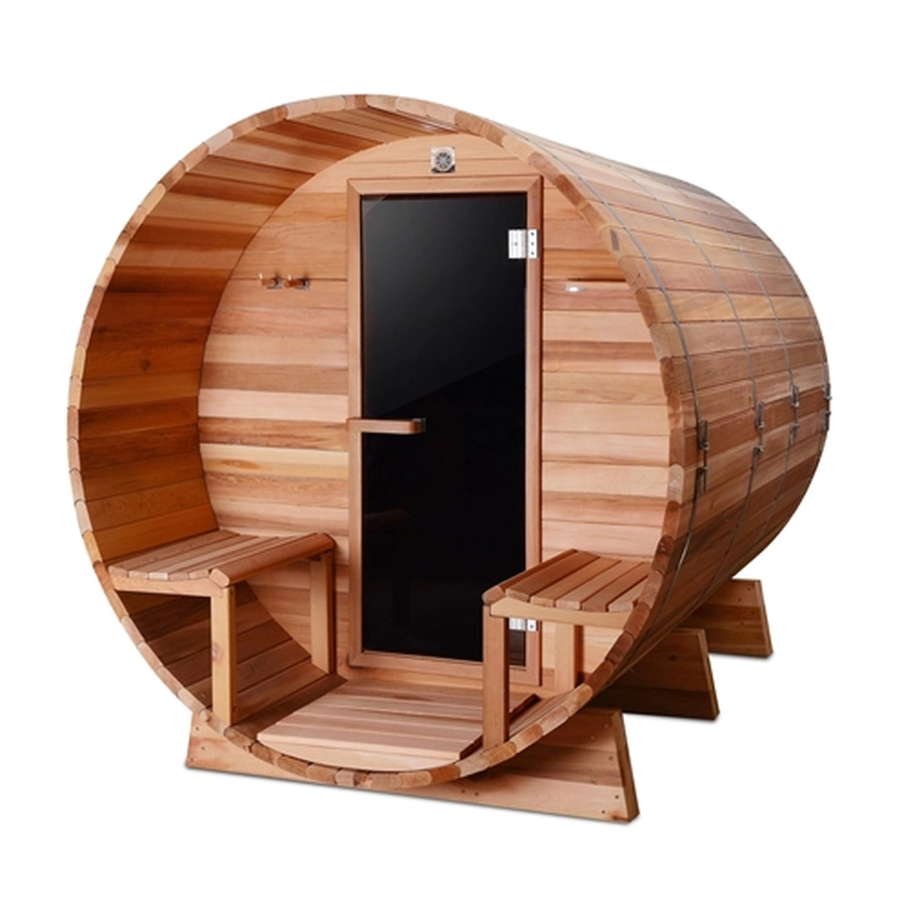 Premium Western Red Cedar Wet & Dry Barrel Sauna for Indoor or Outdoor Use - 9 kW ETL Certified Heater - Fits 8 People - Perfect for Home Spa, Backyard Relaxation & Wellness Retreats