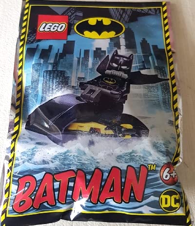 LEGO DC Superheroes Batman Minifigure with Water Bike & Batarang - Superhero Toy for Kids, Collectible Action Figure for Play & Display - Perfect for Birthday Gifts & DC Comics Fans