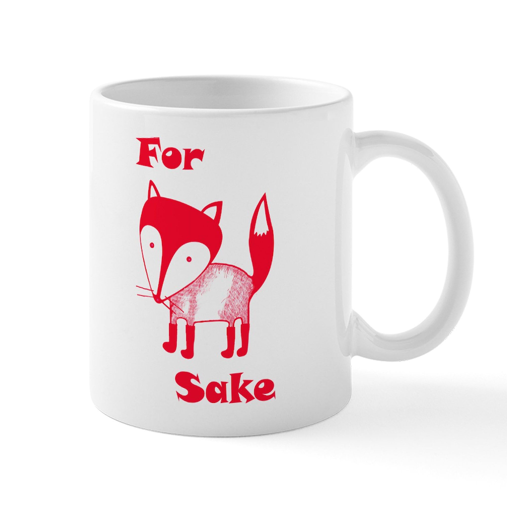For Fox Sake 11 oz Ceramic Coffee Mug - Funny Fox Design Coffee Cup for Office, Home & Gifts (325ml)