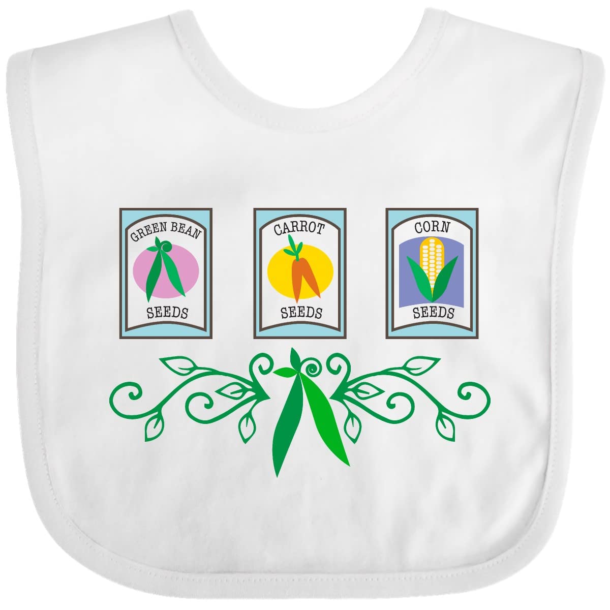 Inktastic Gardener Vegetable Gardening Baby Bib - Soft Cotton Bib for Babies & Toddlers, Cute Garden-Themed Design for Meal Time & Play, Perfect Gift for New Parents & Baby Showers