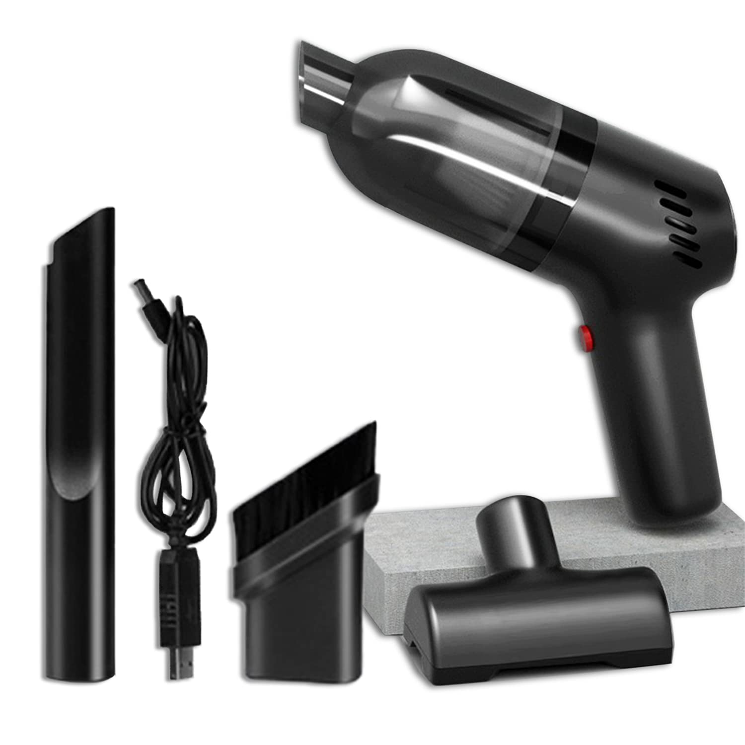 XTAUTO Cordless Handheld Vacuum Cleaner - 120W High Power, 8000Pa Suction, 4000mAh Rechargeable Battery for Wet & Dry Cleaning - Portable Car Vacuum for Auto Detailing, Home & Office Use - Perfect for Pet Hair, Crumbs, and Spills (Black)
