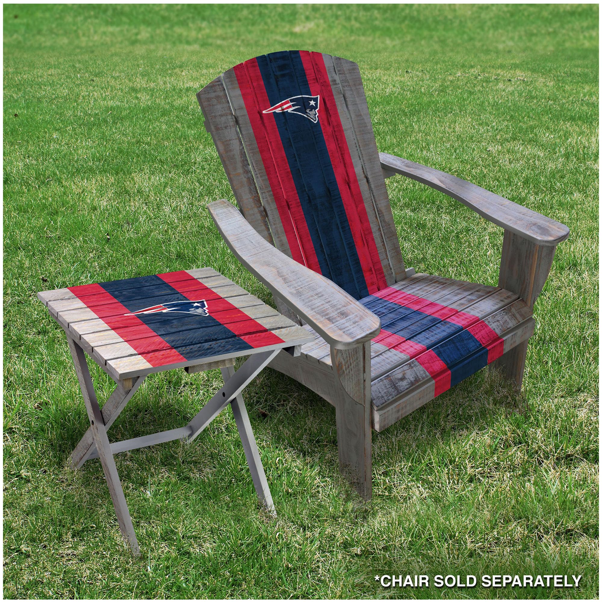 Officially Licensed NFL Folding Adirondack Chair - Portable Outdoor Furniture for Football Games, Tailgating, Camping & Backyard Relaxation