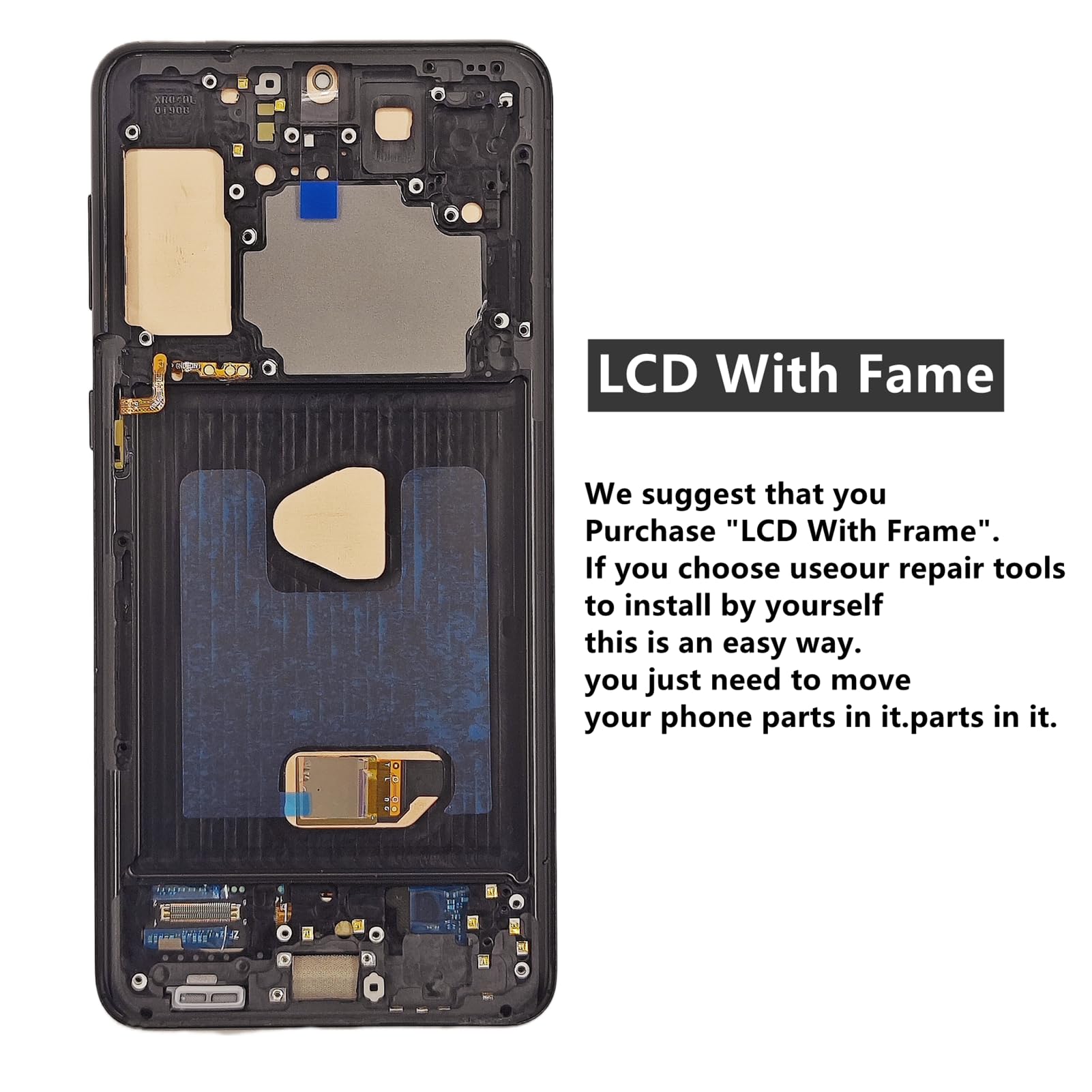 Original AMOLED Screen Replacement Kit for Samsung Galaxy S21 Plus (SM-G996B/SM-G996U) - 6.7 Inch Black LCD Digitizer Display Touch Screen Assembly with Tools | Perfect for DIY Phone Repair & Screen Replacement at Home or Office