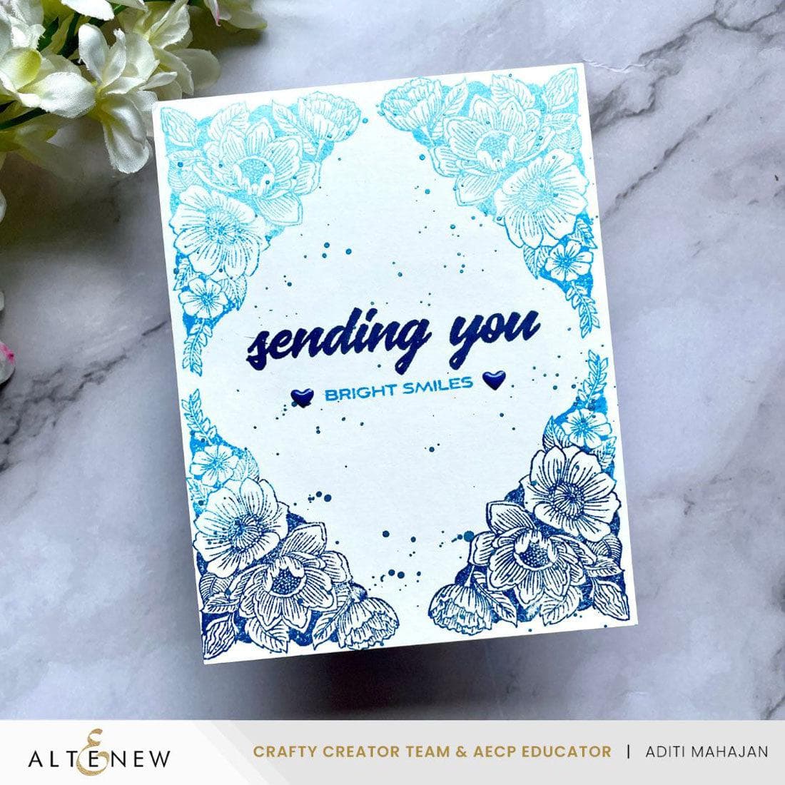 Cornered Blooms Stamp Set - Floral Scrapbooking Stamps for Card Making, DIY Crafts, and Journaling - Perfect for Handmade Greeting Cards and Scrapbook Projects
