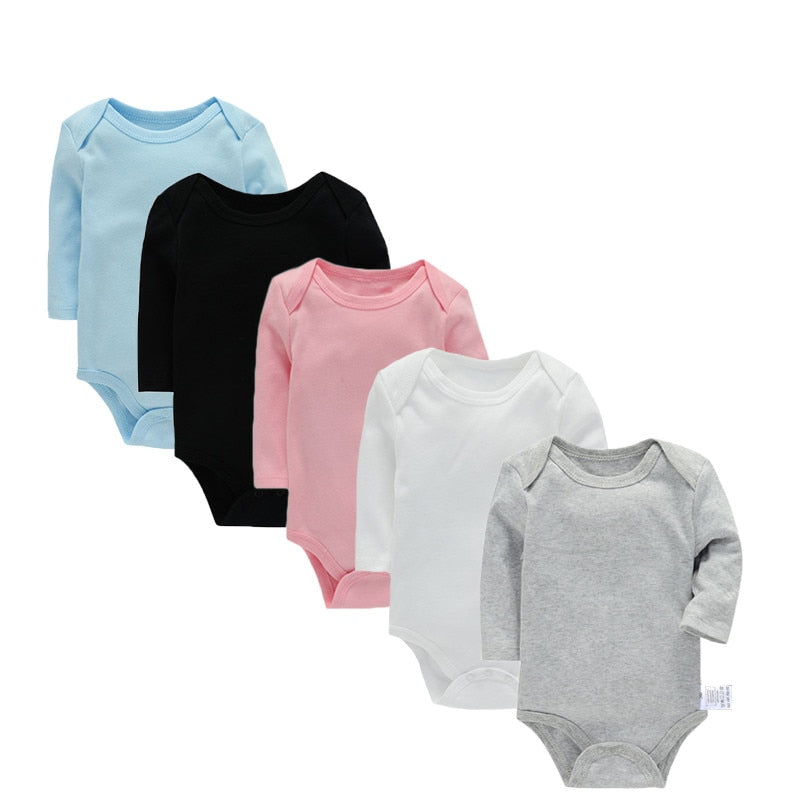 Solid Color Baby Rompers - Soft & Comfortable Infant Bodysuits for Boys & Girls - Perfect for Playtime, Daycare & Family Outings