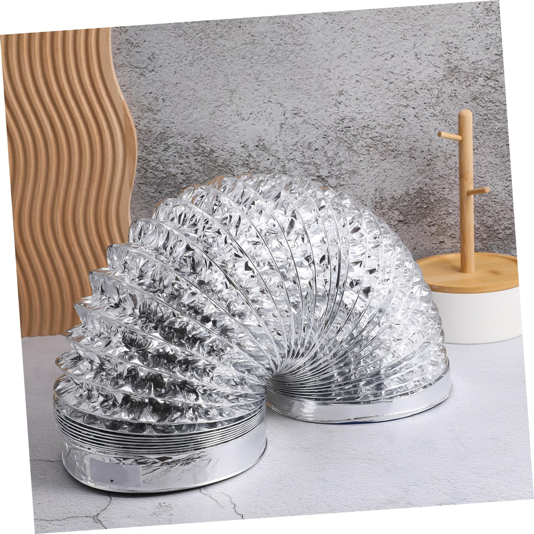 DOITOOL 1.5m Aluminum Flexible Air Duct Hose - 18cm Diameter AC Ventilation Kit for Extractor Fans, Range Hoods, Kitchen & Bathroom Exhaust - Durable & Lightweight for Home & Commercial Use