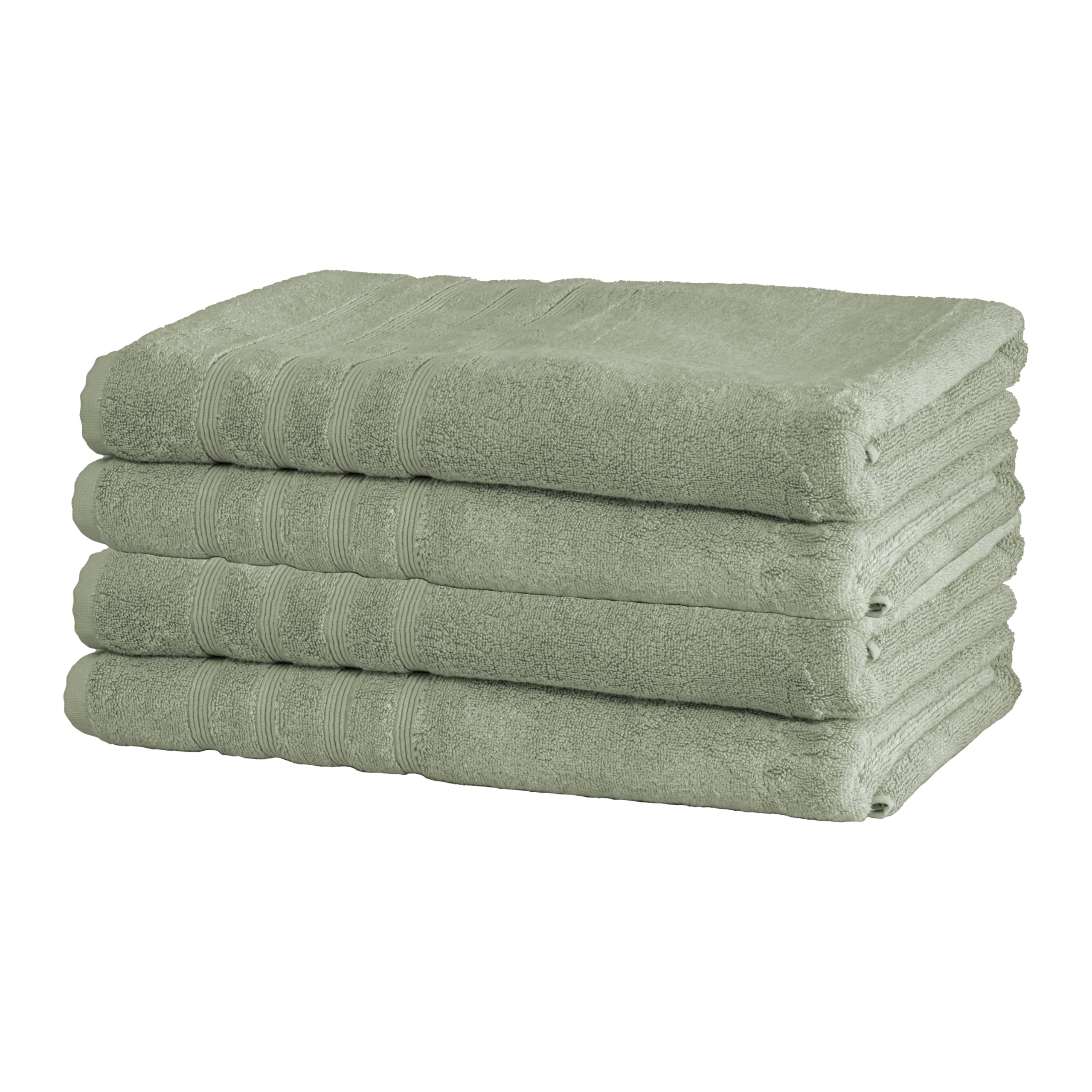 Luxury Turkish Bath Towels Set of 4 - 35x70 Inches, 700 GSM, Seagrass Green - Premium Bamboo Viscose & Aegean Combed Cotton - Soft, Absorbent & Quick-Drying for Spa, Beach & Home Use