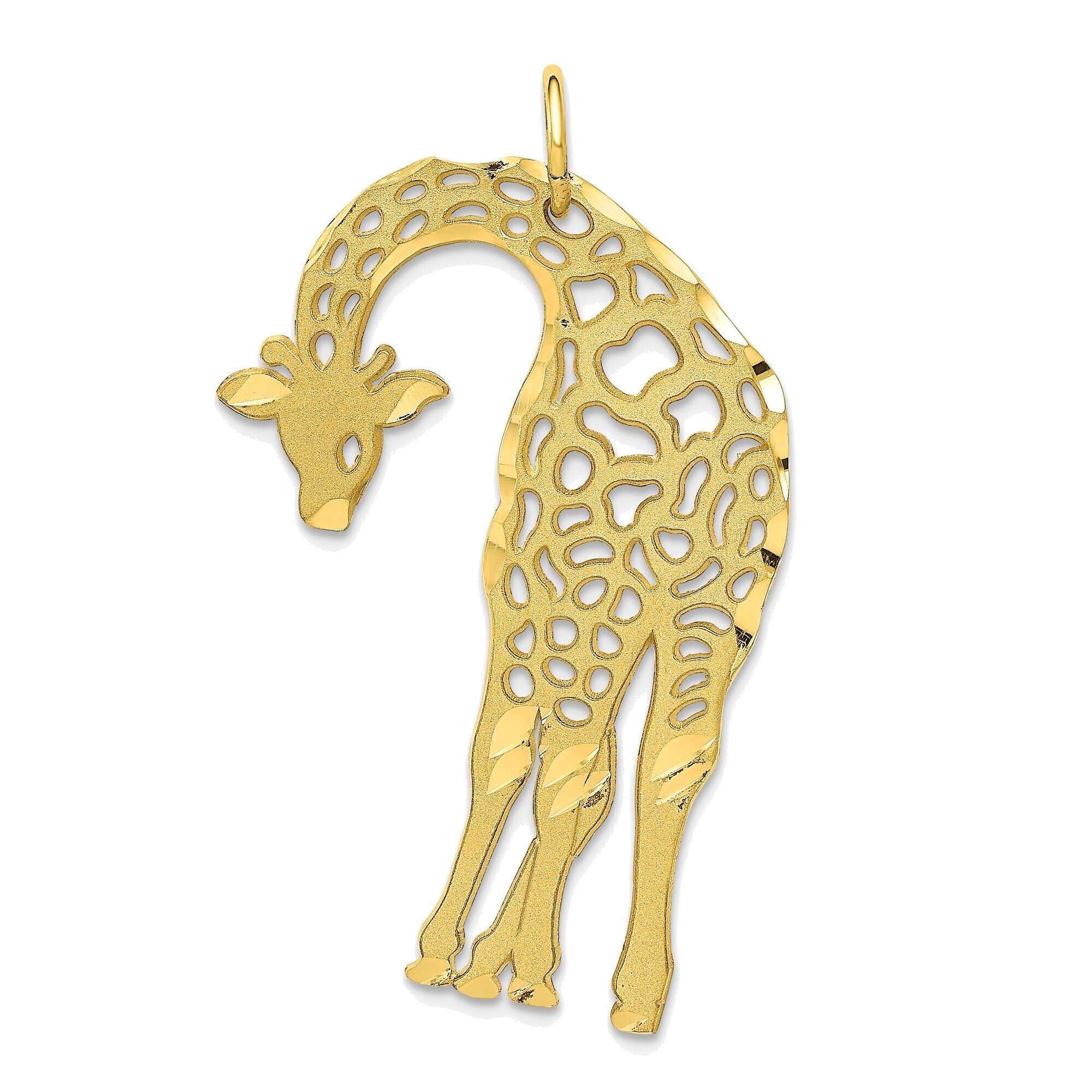 10K Yellow Gold Giraffe Charm Jewelry for Animal Lovers