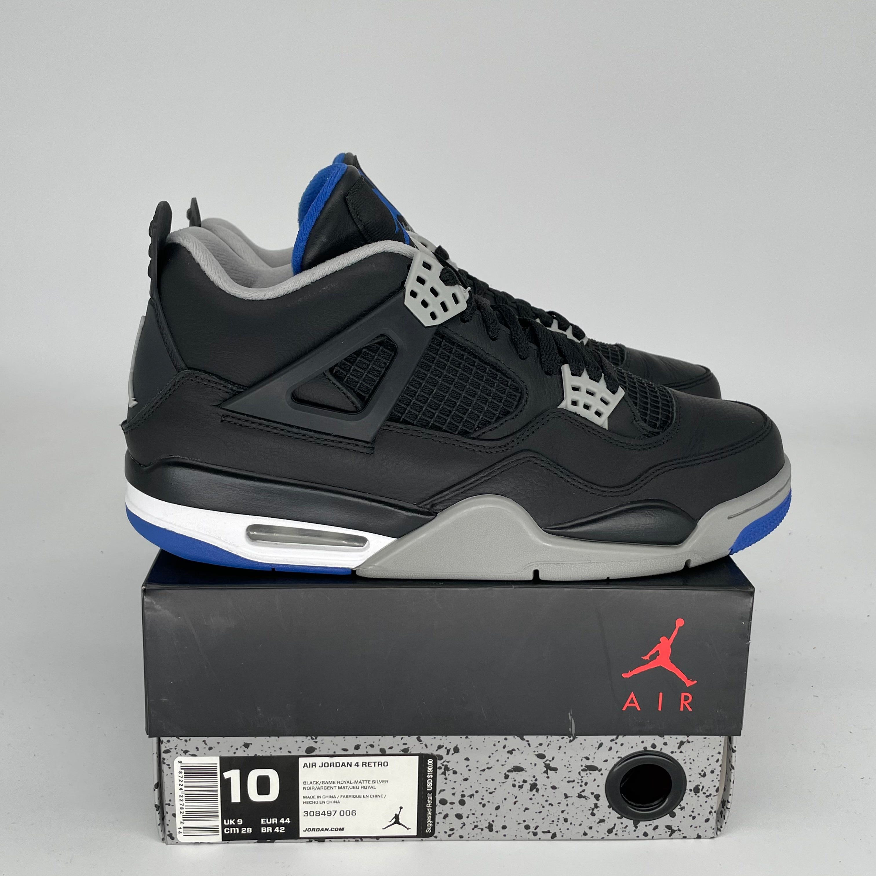 AIR JORDAN 4 MOTORSPORT ALTERNATE 308497-006 Men's Basketball Shoes Size 10 - Retro Sneakers for Casual Wear & Street Style