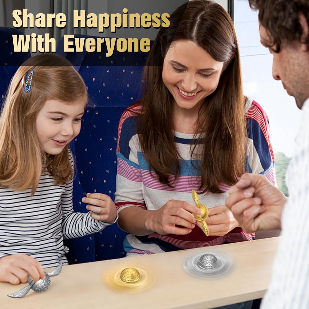 Golden Sphere Fidget Spinner Toy for Kids & Adults - Stress Relief Magic Orb Finger Spinner | Metal Desk Toy for School, Office, Home | Perfect for Easter Party Favors & Goody Bag Fillers (Great for Anxiety Relief, Focus & Classroom Fidgeting)