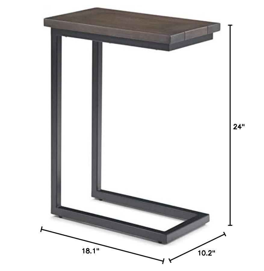 Trent Home Modern Walnut and Black End Table - Stylish Nightstand for Bedroom, Living Room, or Office