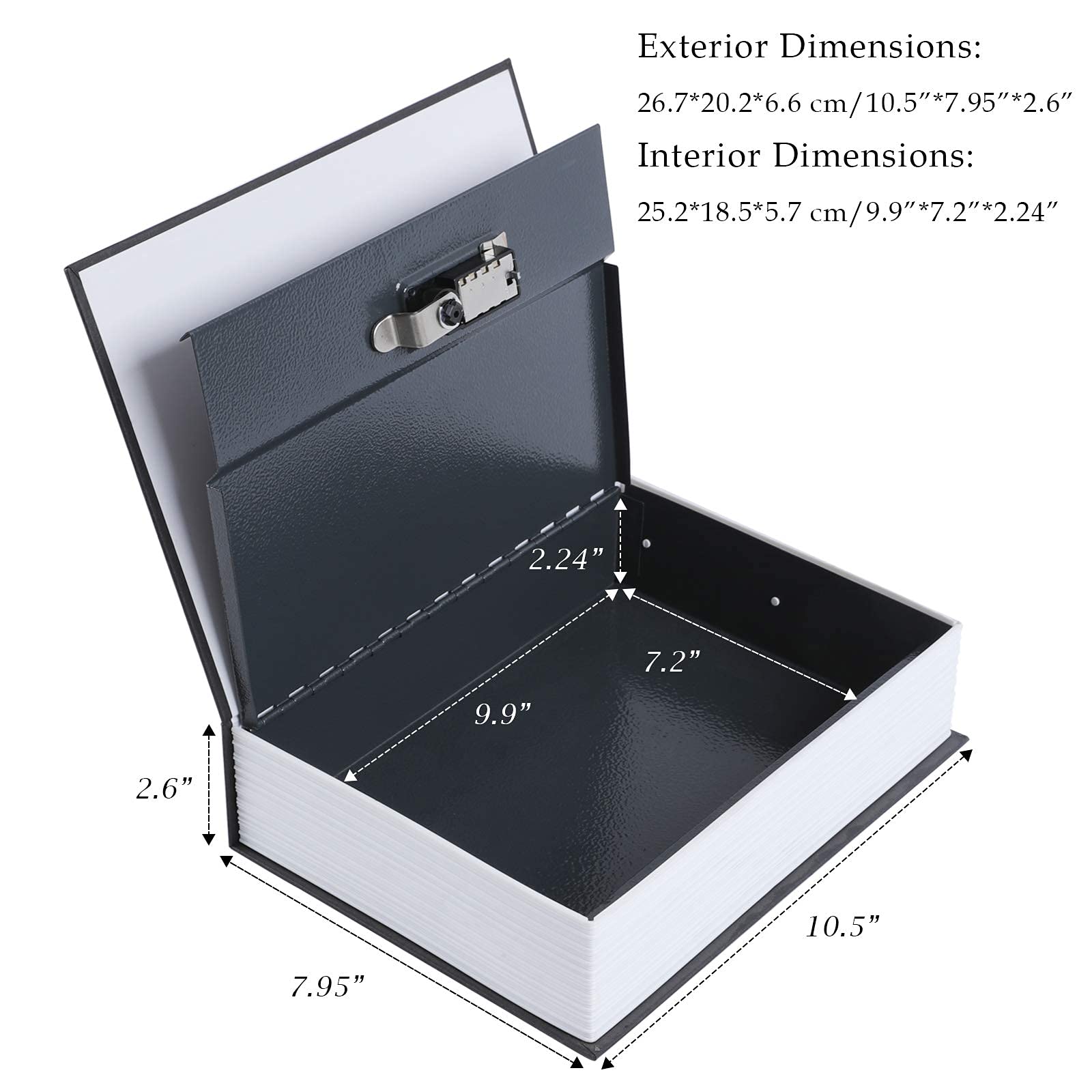KYODOLED 10.5 Inch Diversion Book Safe with Combination Lock - Extra Large Hidden Metal Security Box for Money, Jewelry & Valuables (10.5