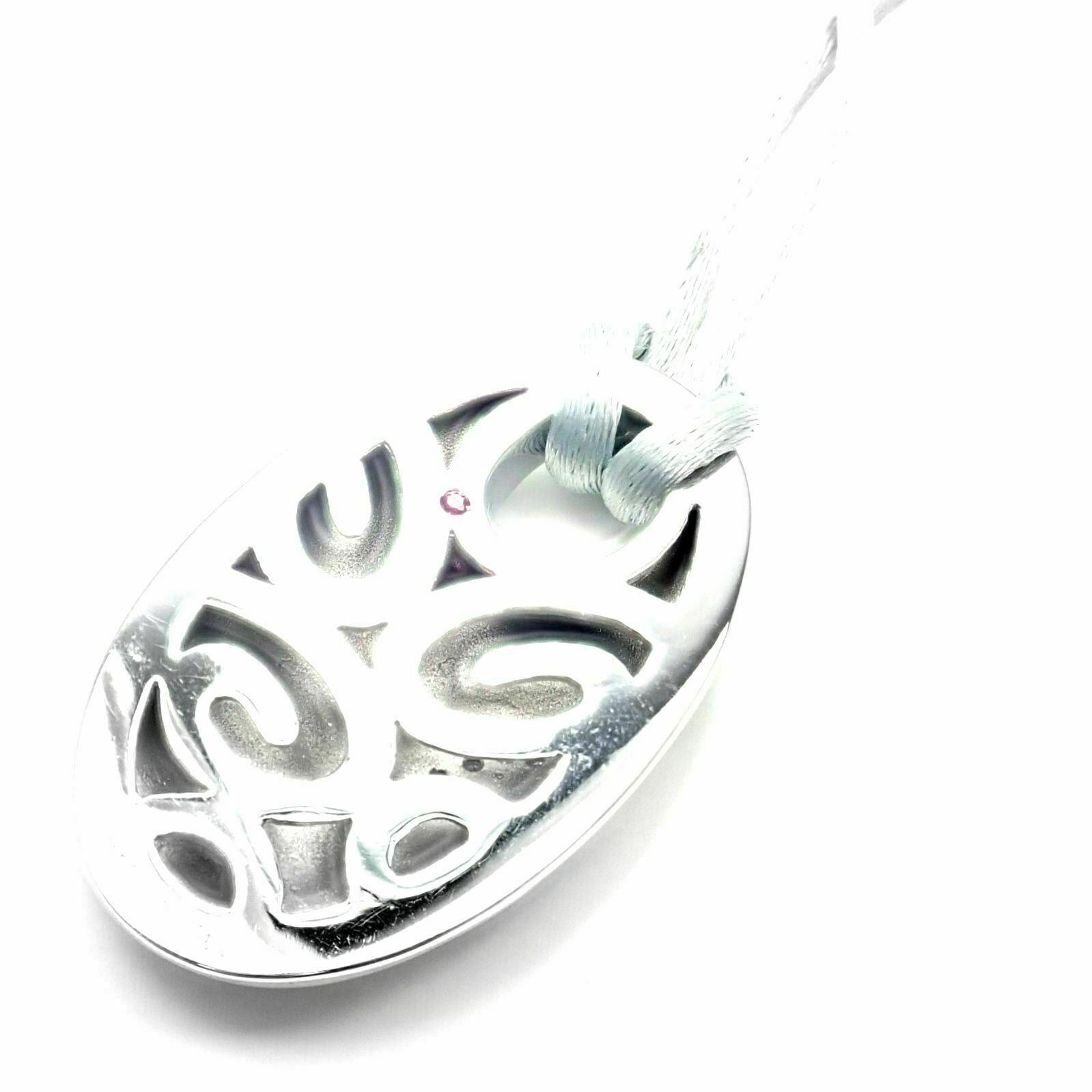 Roberto Coin 18k White Gold Diamond Green Enamel Silk Cord Pendant Necklace for Women - Elegant Jewelry Gift for Birthday, Anniversary & Special Occasions