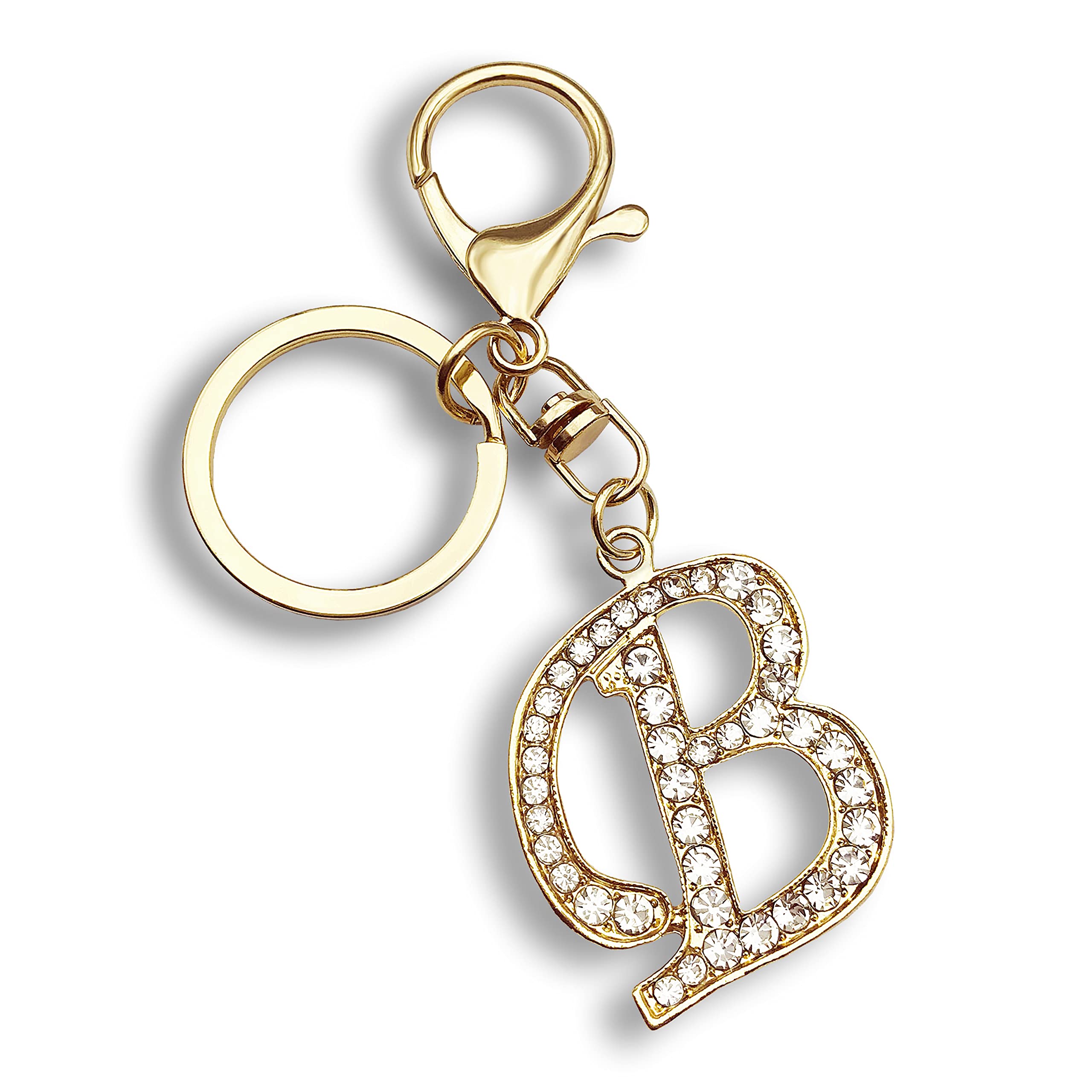 Personalized Crystal Initial Letter Keychains for Women - Elegant Alphabet Pendant Key Rings for Handbags & Purses - Perfect Gift for Birthdays, Anniversaries and Everyday Fashion Accessories