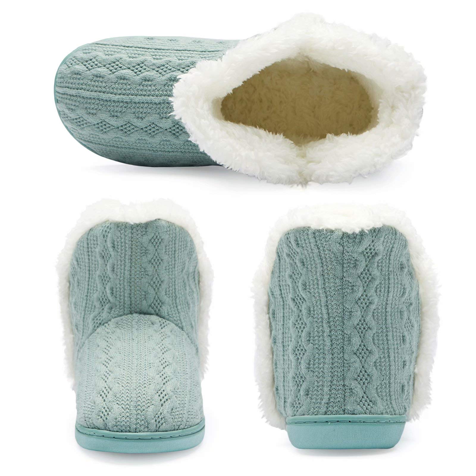 TUOBUQU Women's Cozy Fluffy Plush Bootie Slippers - Indoor/Outdoor Winter House Shoes with Non-Slip Sole for Home, Office & Travel Comfort