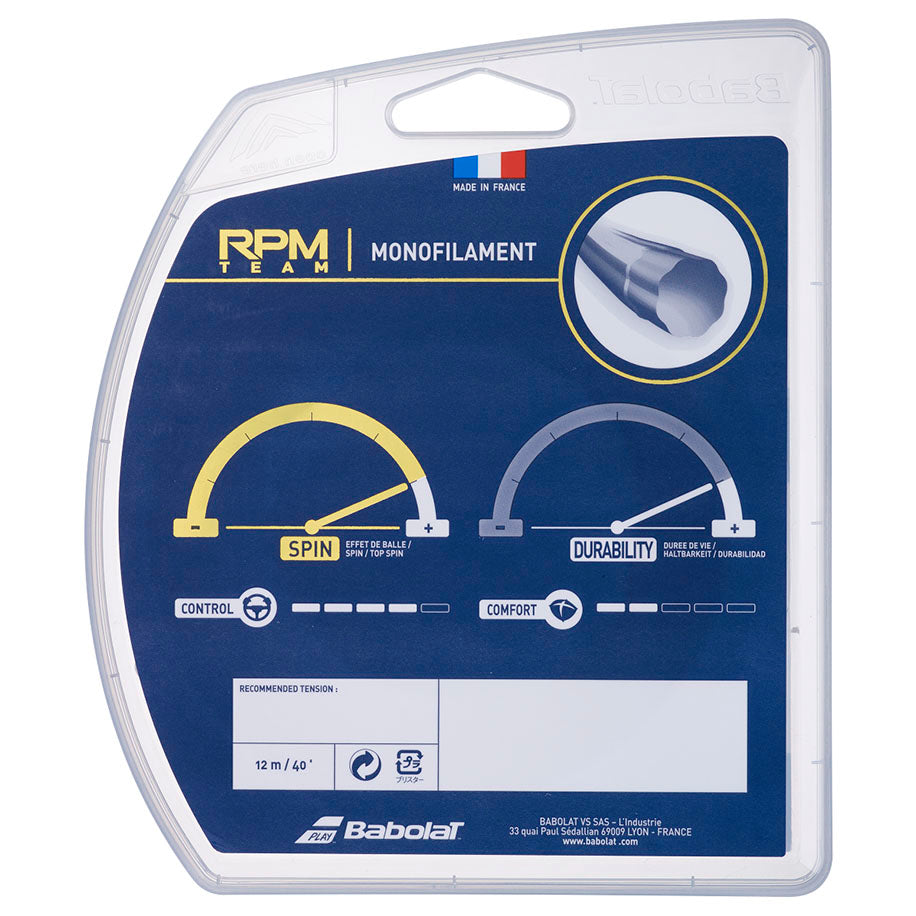 Babolat RPM Team 16/1.30 Tennis String (Black) | High Performance Polyester Tennis Racket String | Perfect for Competitive Play & Tournament Matches
