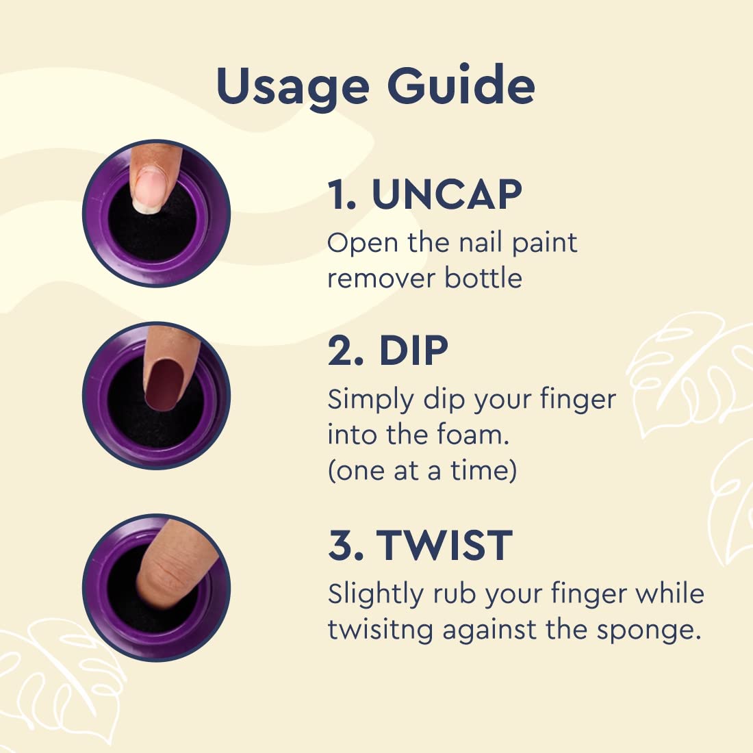 GUBB Acetone-Free Nail Polish Remover with Vitamin E | Lavender Scented Dip & Twist Formula | Gentle on Natural Nails (80ml) | Perfect for At-Home Manicures & Nail Care Routines