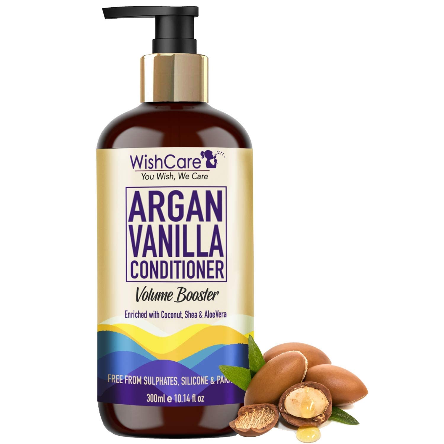 Argan Vanilla Hair Conditioner for Volume Boost - Paraben, Sulfate, Mineral Oil & Silicone Free - 300ml - Deep Hydration for Dry, Damaged Hair - Perfect for Daily Use & Salon Results at Home