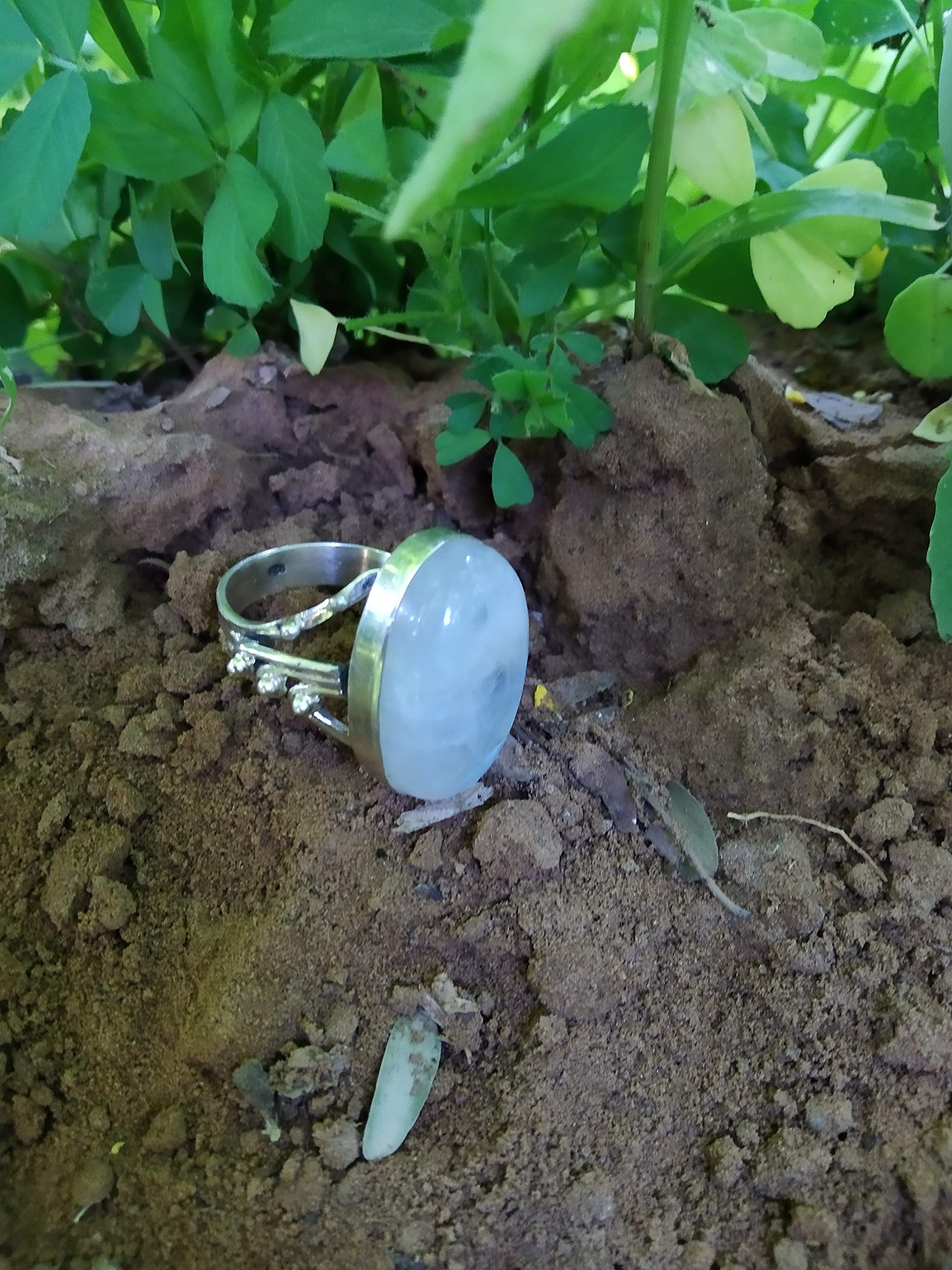 Rainbow Moonstone Silver Ring – Handmade Vintage Jewelry for Engagement, Bridal & Boho Style | Genuine Stone Solitaire Statement Ring – Perfect Gift for Her, Wedding, Anniversary & Special Occasions
