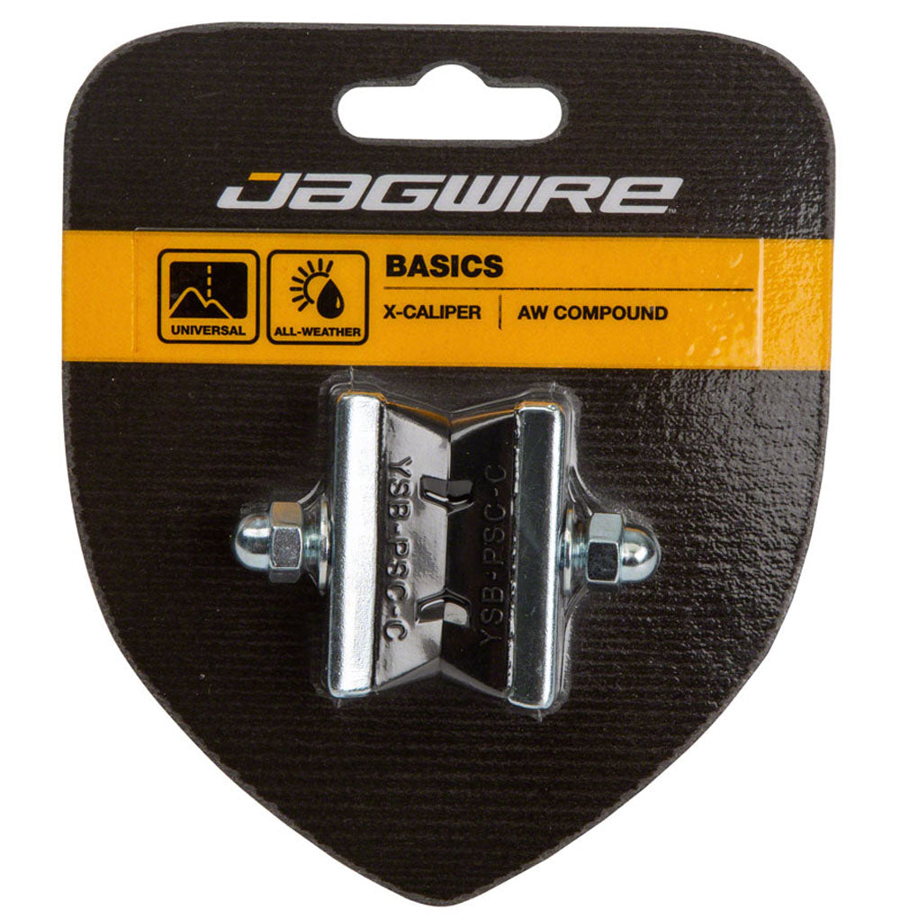 Jagwire Basics X Caliper Brake Pads - Threaded Black Pair | High-Performance Bicycle Brake Pads for Road & Mountain Bikes | Perfect for Commuting, Racing & Off-Road Adventures