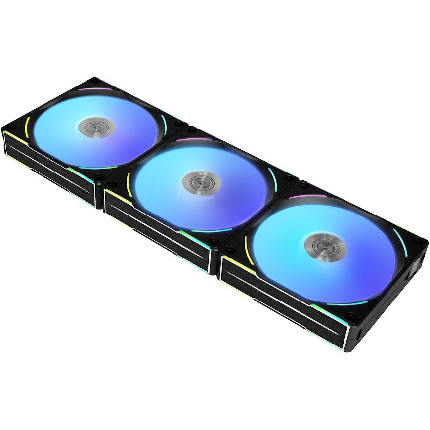 Lian Li UNI FAN AL120 V2 Triple Pack 120mm RGB PWM PC Case Fans with Controller - Black/White (UF-AL120V2-3B/UF-AL120V2-3W) - High Airflow Cooling for Gaming PC Builds & Custom Water Cooling Systems