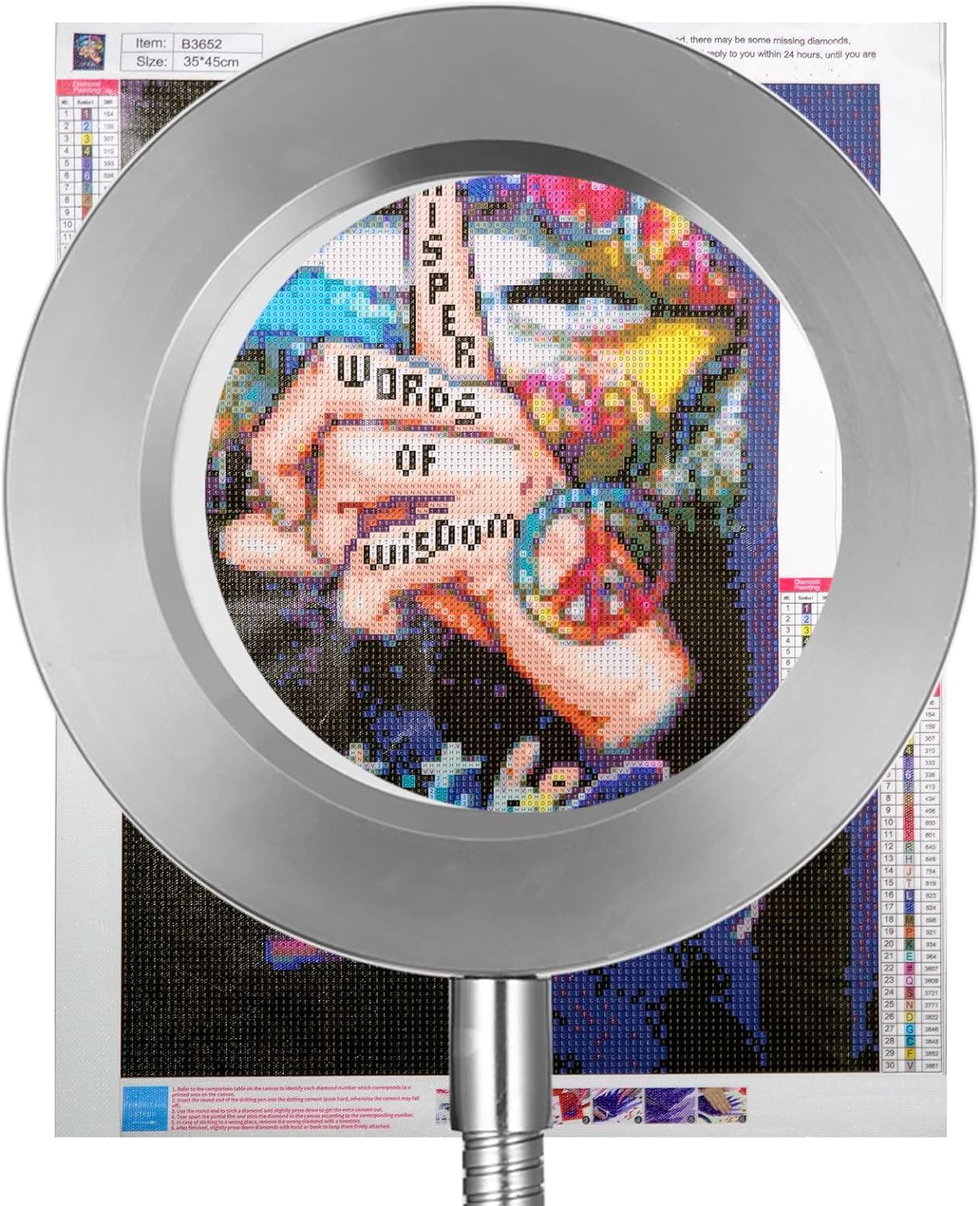 KoKoWill Diamond Painting Accessories - Hands Free 5X Magnifying Glass with 15.75
