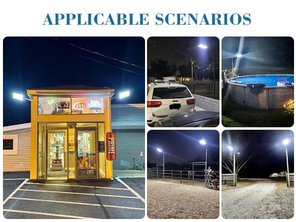 3000W Solar Street Lights Outdoor - 6500K Bright White Wide Angle Solar Powered Motion Sensor Lights, IP66 Waterproof Dusk to Dawn Flood Lights for Commercial Parking Lots, Yards, Pathways (2 Pack) - Ideal for Security Lighting, Garden Illumination and Driveway Lighting