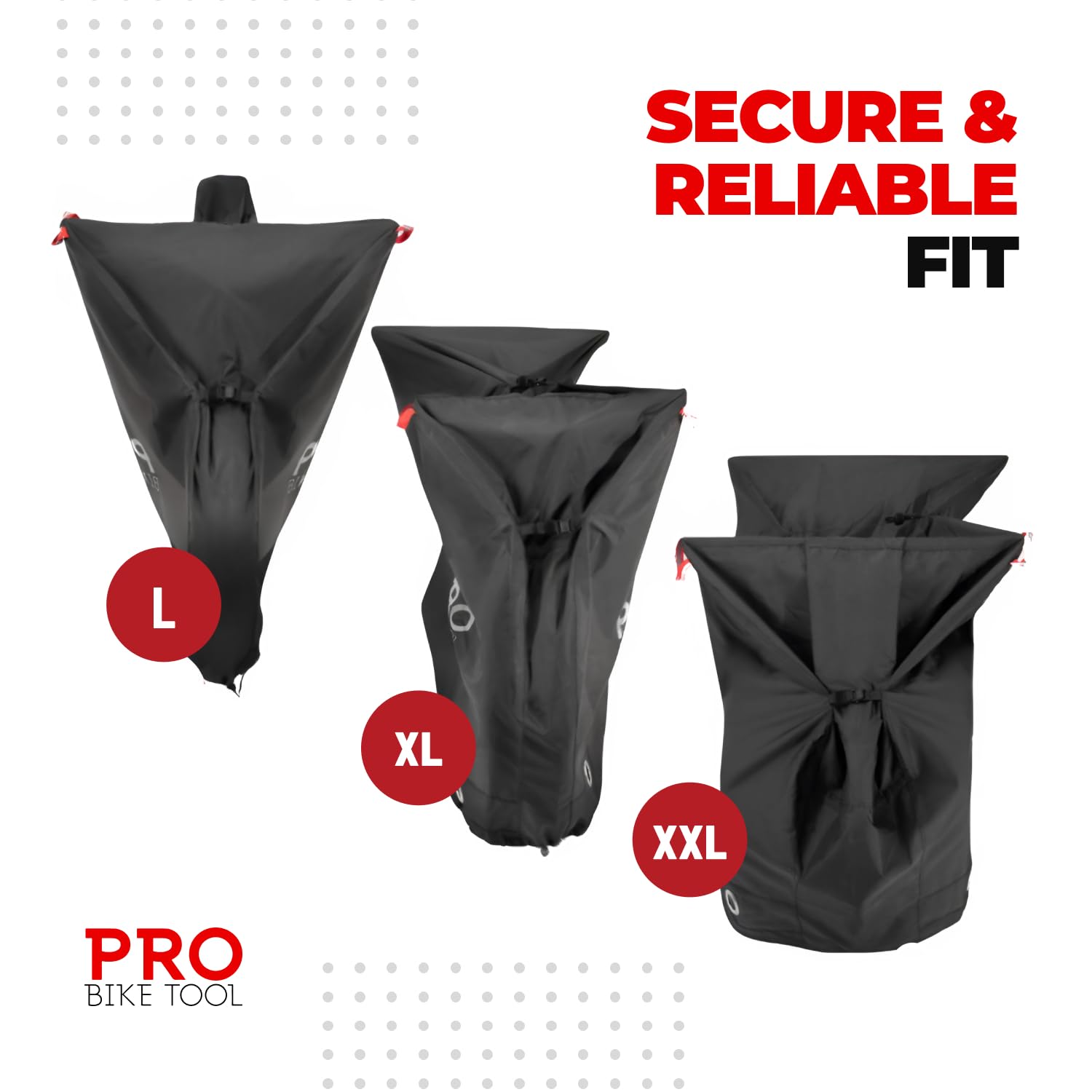 Pro Bike Tool Heavy Duty Bike Cover for Outdoor Storage - Waterproof, Anti-UV Ripstop Material - Fits Mountain & Road Bikes (Size L) - Perfect for Garage, Patio & Camping Protection