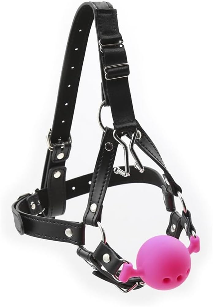 Metal Nose Hook Ball Gag - Adjustable BDSM Bondage Toy for Adults - Perfect for Roleplay & Sensory Play