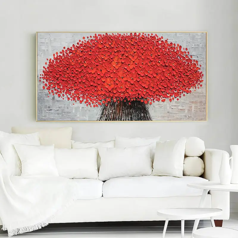Beautiful Flower and Tree Landscape Painting #FT013 - Perfect for Home Decor, Office Wall Art, and Gift Ideas