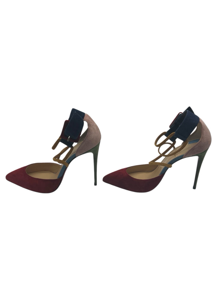 Christian Louboutin Suede Color Block Women's Heels - Size 37 (US 7) - Luxury Designer Pumps for Parties, Weddings & Special Occasions